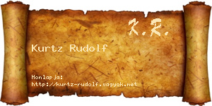 Kurtz Rudolf névjegykártya